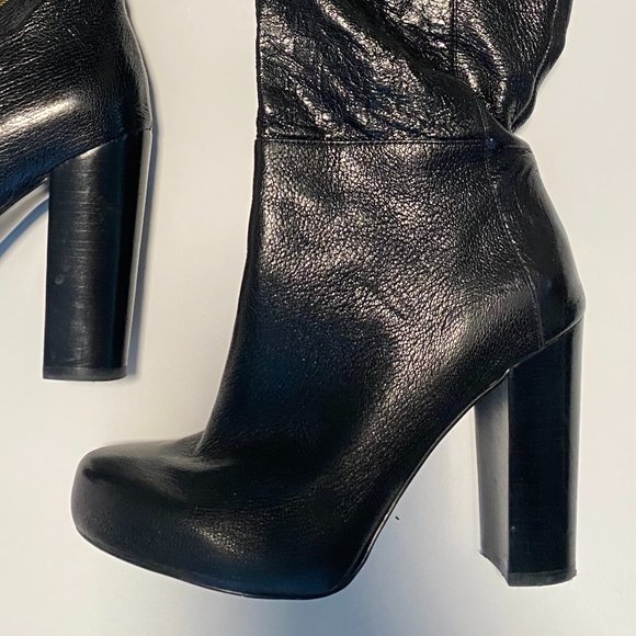 Nine West Leather Knee high Boots w/ Chunky heel - Picture 4 of 10
